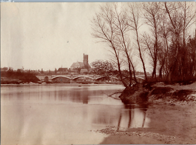 Tirage Albuminé D'époque - Vue Générale De Chinon, France - Vers 1880 - Original