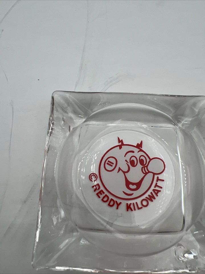 ⭐️Vintage REDDY KILOWATT Collectible Glass Ashtray Lot Of 3 READ DESCRIPTION⭐️ - Image 3 of 4