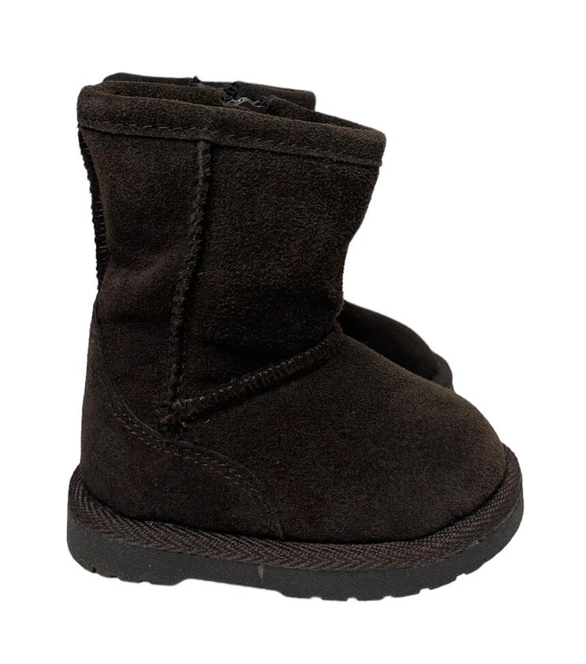NEW Baby Girls Canyon River Blues Alexa Brown Faux Suede Sherpa Warm Boots Sz 2 - Image 3 of 4