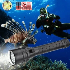 250000LM 5* LED Diving Flashlights Torch Underwater 200M Depth Lantern
