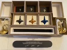 4 Mystery 1 Gold Plated World famous Foreverspin Tops  Anniversary Limited Dock