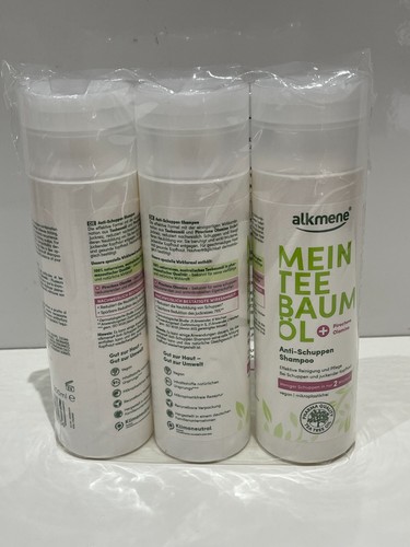 alkmene My Tea Tree Oil Anti-Dandruff Shampoo 3 x 200 ml - NEW