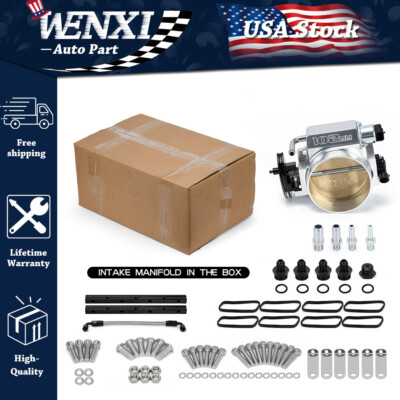 102MM ALUMINUM LS1 LS2 LS6 INTAKE MANIFOLD 5.3L 6.0L 5.7L BLACK W/ THROTTLE BODY