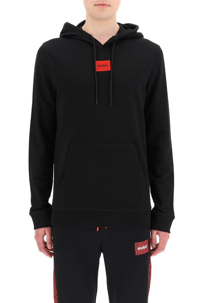 【関税&送料込】Boss Felpa Con Logo BOSS logo-print Cotton Hoodie | Black | FARFETCH
