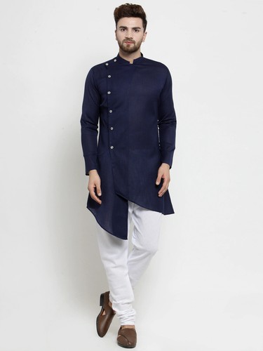 Linen Fabric Top Men's Kurta Pajama Set 