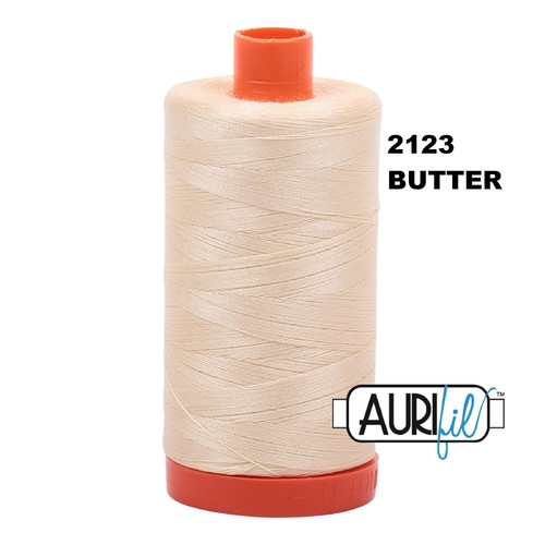 Aurifil 50wt, 2123 Butter, 100% Egyptian Cotton Thread.1300M Spool From £10 - Picture 2 of 11