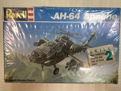 Vintage Revell AH-64 Apache Plastic Model Helicopter Kit 1/100 Scale MIB Unbuilt