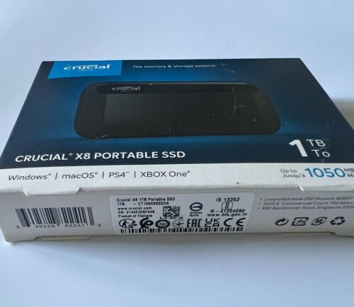 Crucial X8 1TB USB 3.2 Gen 2 Type-C Portable SSD External Solid State Drive - Photo 4/6