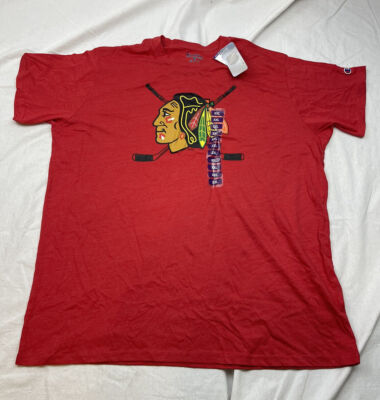 Chicago Blackhawks Mens T-Shirt Champion Red Short Sleeve