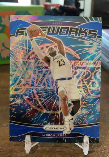 Lebron James 2024-25 Panini Prizm /175 Blue Wave Fireworks Lakers #19