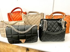 Joblot 5x Luxury Italian Leather Quilted Handbags