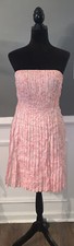 ANN TAYLOR NWT straplesss pink print ruffle dress size 2