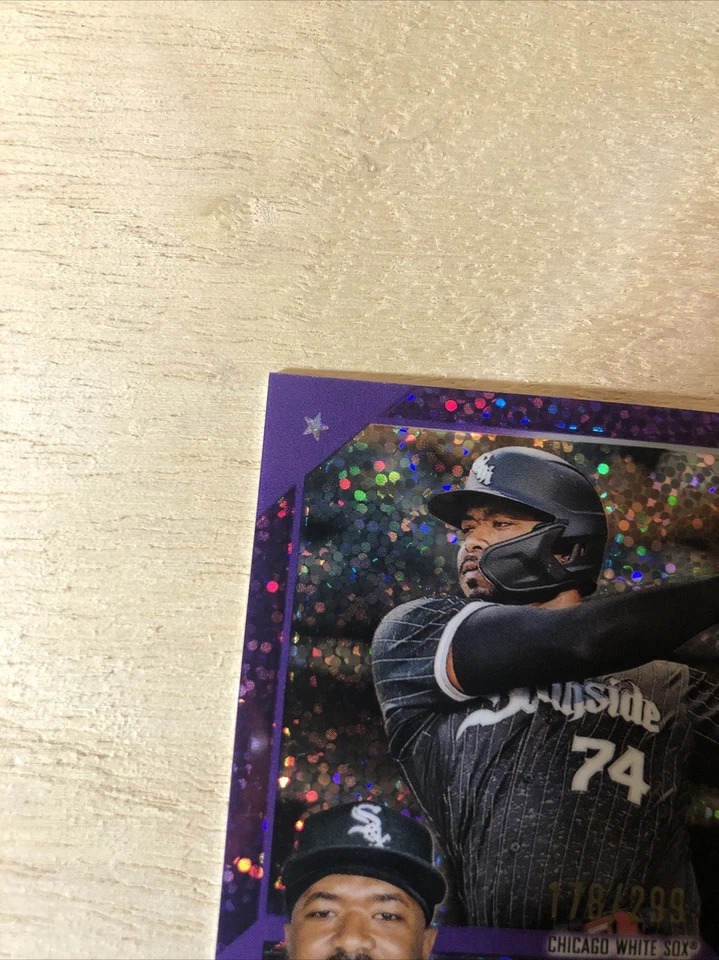 ELOY JIMENEZ 2023 Topps Chrome Purple Speckle Refractor 178/299 White Sox - Image 2 of 4