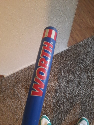 Pre-Owned Softball Bat Worth 600 FP Allstar Red White Blue Star Wooden 33" - Picture 4 of 6