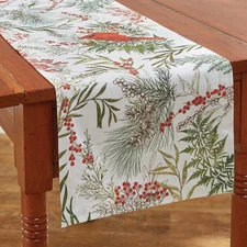 Holiday Cardinal Festive Cotton Print Country Home Table Runner