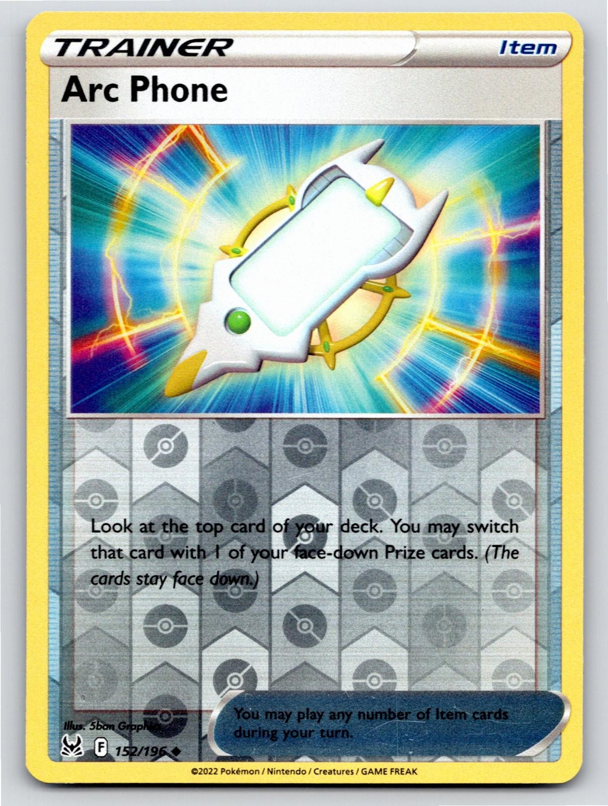POKEMON ARC PHONE LOST ORIGIN 152/196 REVERSE HOLO UNCOMMON NM A45456 FREE S&H