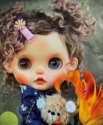 Custom Blythe Doll - Sana Artist - OOAK - Obitsu 22 Body - Berry Vicky Freckles