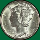 1941-D Mercury Dime Brilliant Uncirculated BU Coin #41726