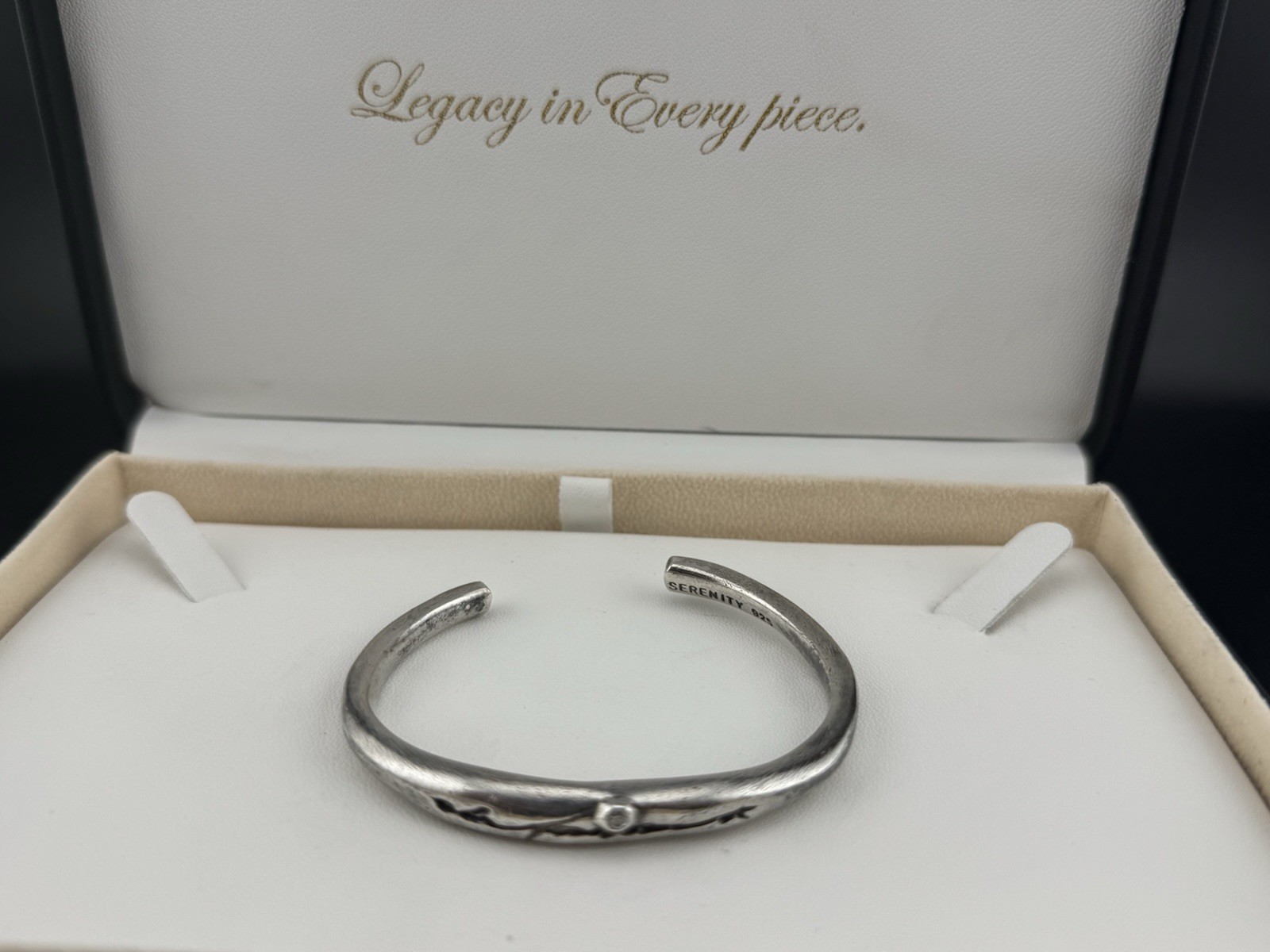 Heavy .925 Solid Sterling Silver Cuff Bracelet Wh… - image 1