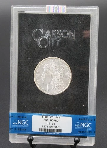 MS65 GEM UNCIRCULATED 1884 CARSON CITY MORGAN SILVER DOLLAR NGC GSA BU BOX +