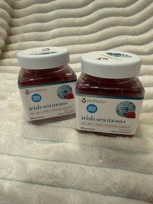 2 pack YouTheory Irish Sea Moss + Hair Skin Nails Berry Flavor ZERO Sugar
