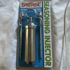 2 oz. Stainless Seasoning Injector for Liquid or Minced by Bayou Classic-NEW