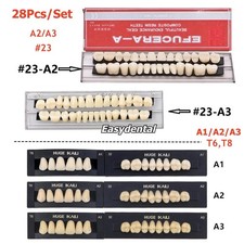 8 Type Dental Acrylic Resin Denture Upper Lower Full Set False Teeth A1/A2/A3