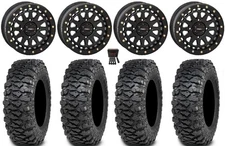 System 3 SB-6 15" Wheels Bk (5+2) 30" Savage XT Tires RZR Turbo S / RS1