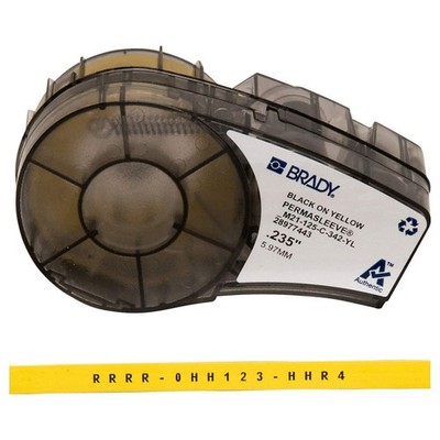 BRADY M21-125-C-342-YL Wire Marking Sleeves,Black/Yellow 20XW72