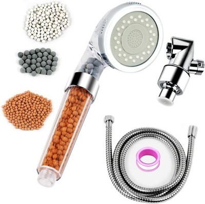 Duschkopf, transparent, Hochdruck, 3 Modi, Sprühfunktion, Wassersparend,