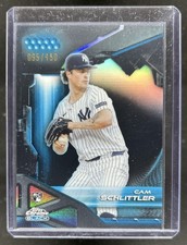 2026 Topps Chrome Black Cam Schlittler RC Blue Refractor Rookie #/150 Yankees