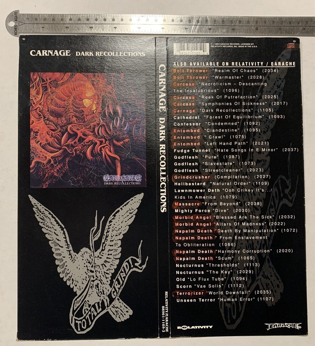 Carnage - Dark Recollections CD Longbox Wall Art 1990 Earache