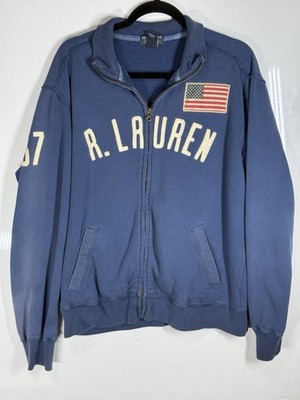 Vtg Polo Ralph Lauren Jeans Co. Zip Up Hoodie Navy Blue