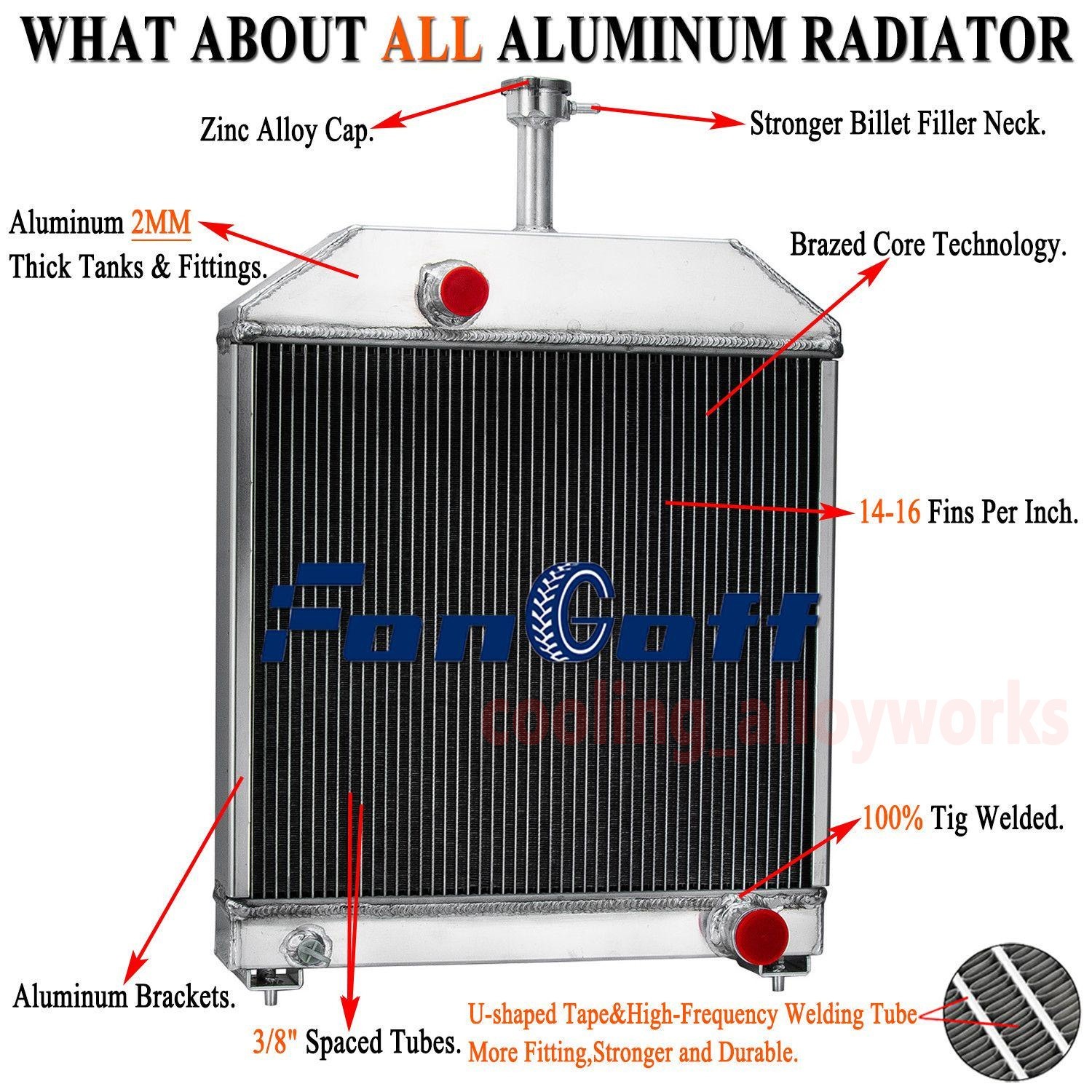 Fit Ford/New Holland 565D 655C 555C 555D 445D 455 455C 4-Row Radiator E7NN8005DA