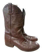 Vintage Laredo Brown Leather Roper Cowboy Boot Men size 11 D Made in USA
