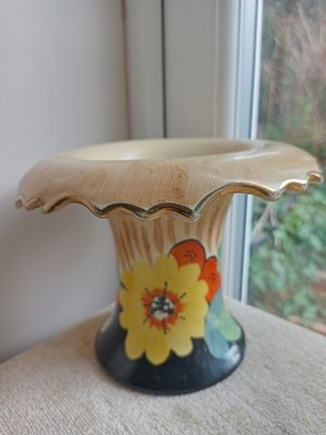 Arthur Holz Art Deco Vase Blumen gewellt gedreht Keramik Blumenvase 30er Vintage