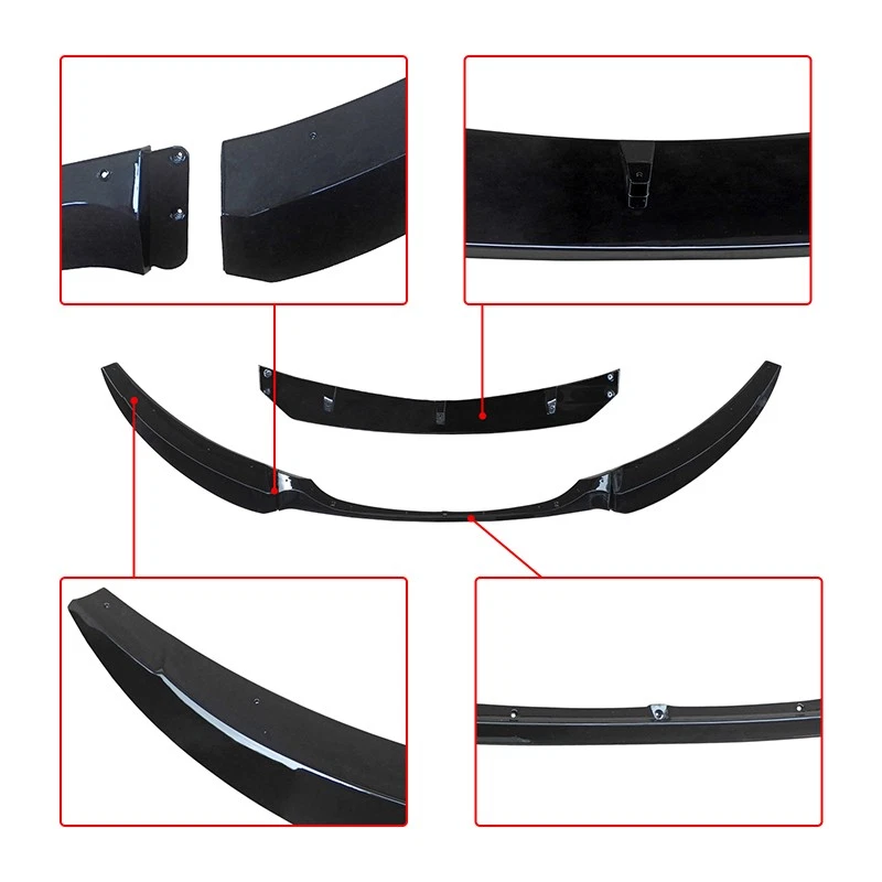 Front Bumper Lip Splitter For 2007-2013 BMW E82 128i 135i M Sport Glossy Black Foto 4 de 4