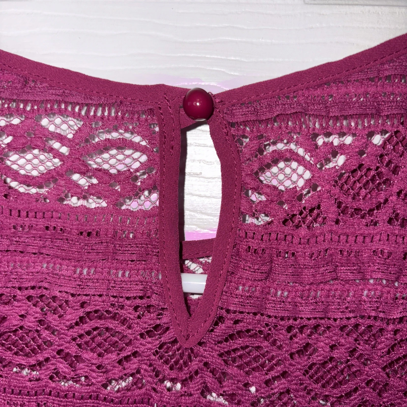 VETEMENTS Abito in pizzo senza parole rosso bordeaux manica 3 4 tubino 1161