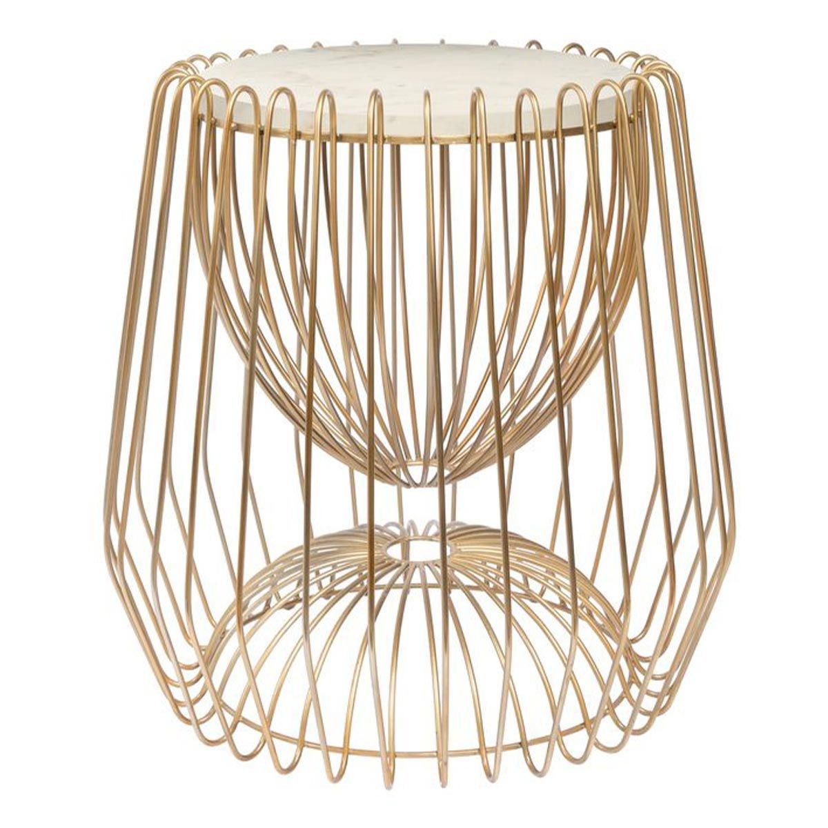 Table d'appoint blanche Malibu de 51cm pour salon et bout de canapé