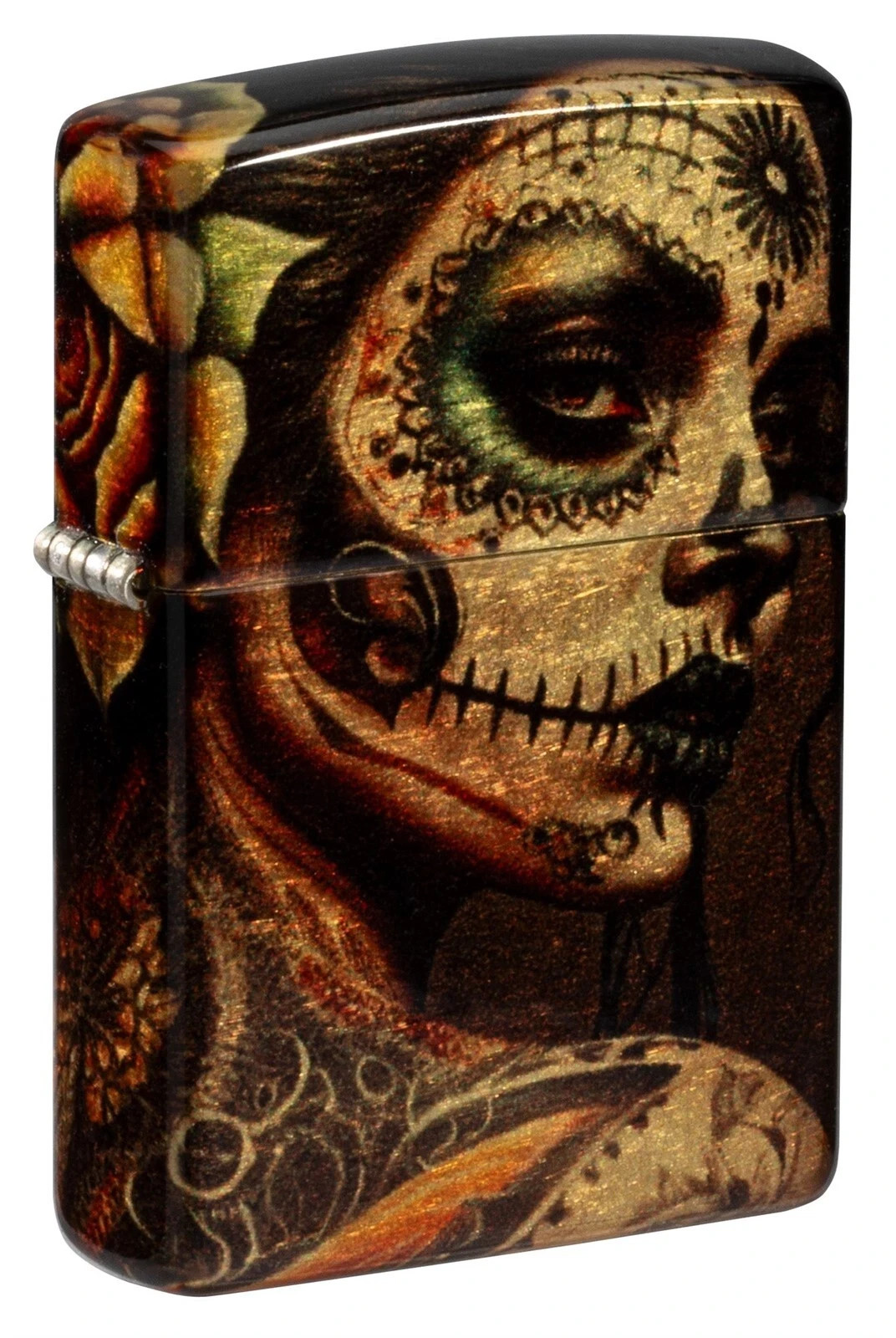 Zippo 0510, Sugar Skull Design, Fusion 540 Color Process, Multi- Sided Lighter