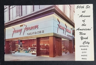 Fanny Farmer Candy Shop NYC Postcard 50th St 6th Ave Radio City Music Hall