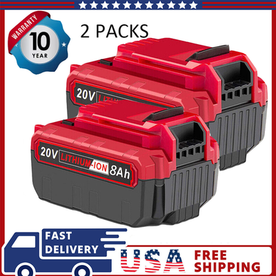 #ad 2 Pack 8.0Ah 20V MAX Lithium Battery For Porter Cable PCC685L PCC680L $35.80