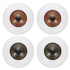 24mm Doll Eyes, 4 Pcs Realistic Acrylic Eyes, Red Brown/Yellow Brown
