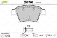 Valeo Bremsbelagsatz Scheibenbremse 598702 FüR CitroËN 307 3E C4 Peugeot 207 3A