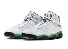 Nike Jordan Men's 6 Rings Basketball Shoes (White/Black/Green) Size 10 M, New