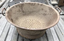 Colander Strainer Large Commercial Steel 19.5'' vintage