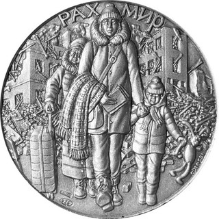Vatikan Medaille 2022 Frieden in der Ukraine Silber unz. in Ovp.