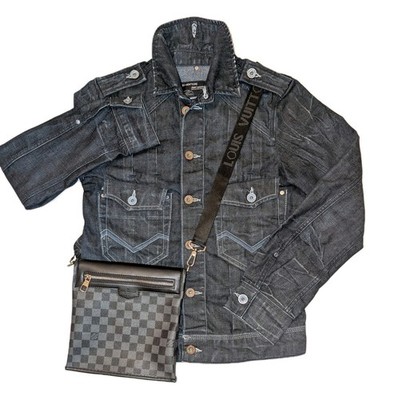 Energie VTG 90s Y2K Street Culture Distressed Denim Trucker Jacket SZ Small