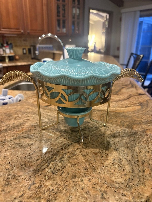 Vintage California Pottery MCM Chafing Dish