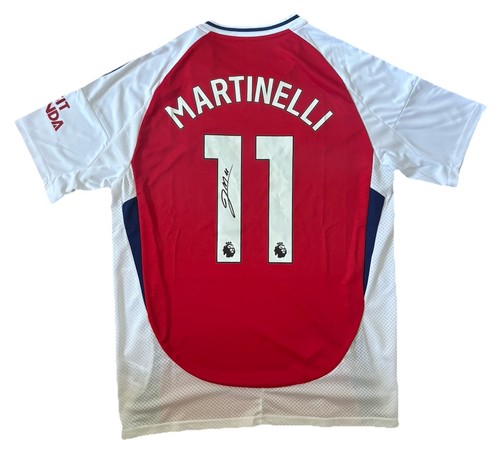 GABRIEL MARTINELLI Signed Arsenal 2024-25 Home Shirt Premier League Proof/COA